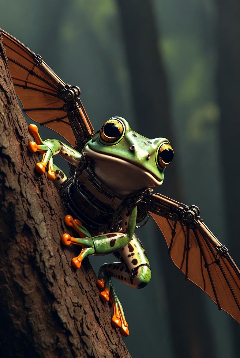 Trinket - a frog with mechanical wings